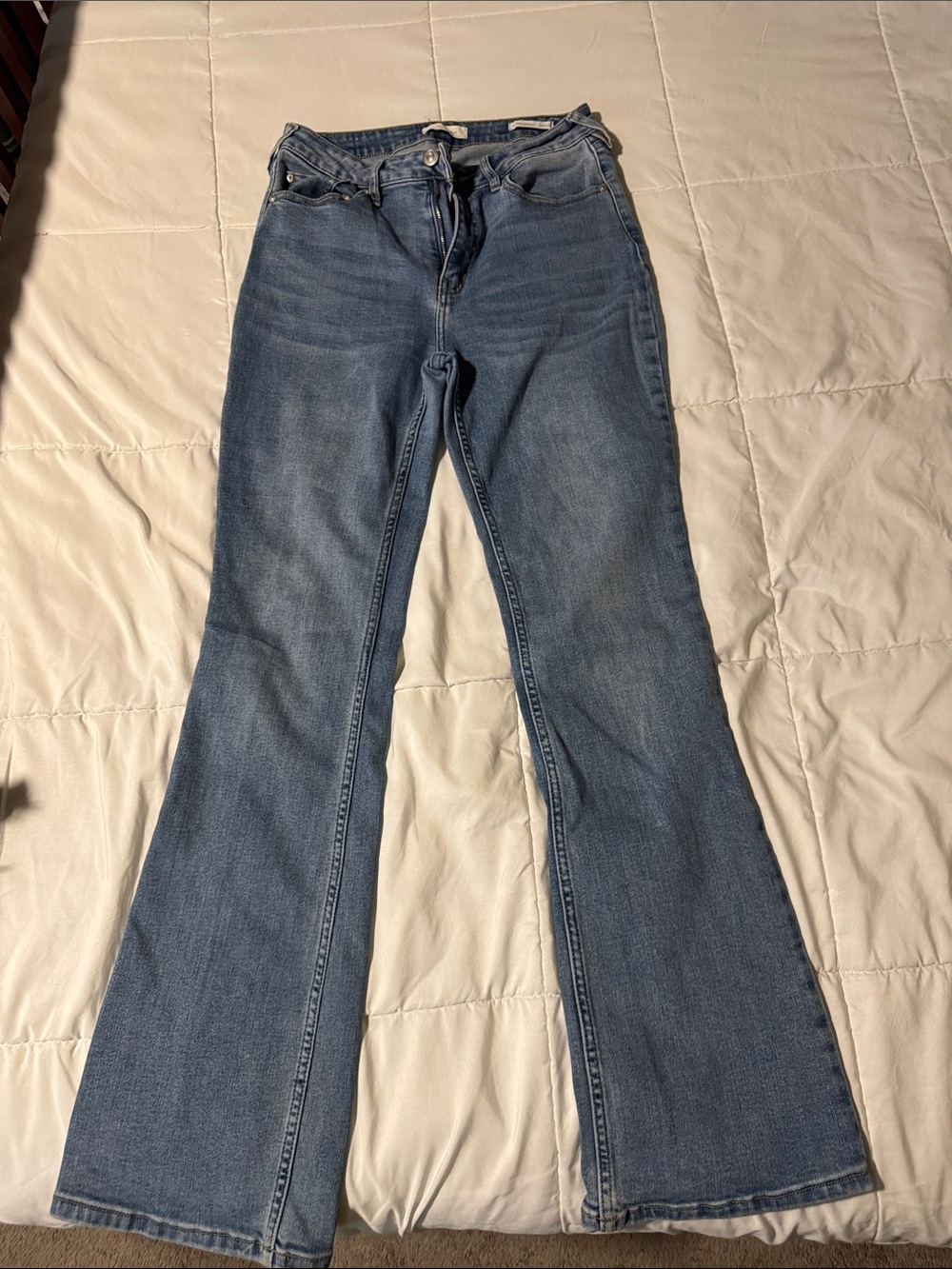 Women's Mid-Rise Blue Flare Jeans